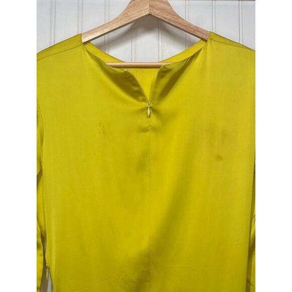 Samsoe and Samsoe Ono Long Sleeve Yellow Dress Tie Front Sulphur Spring Zip - Picture 10 of 12